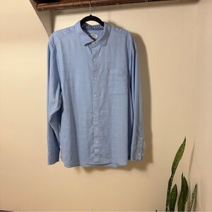 Tommy Bahama Light Blue Casual Linen Button Down Shirt Size Large